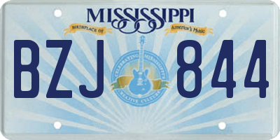 MS license plate BZJ844