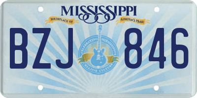 MS license plate BZJ846