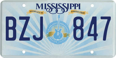 MS license plate BZJ847