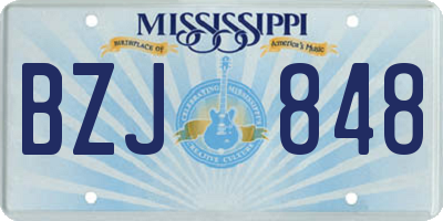 MS license plate BZJ848