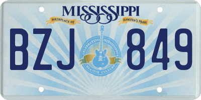 MS license plate BZJ849