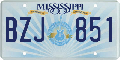 MS license plate BZJ851