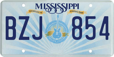 MS license plate BZJ854