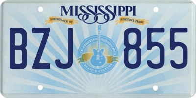 MS license plate BZJ855