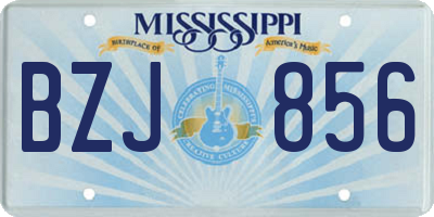 MS license plate BZJ856
