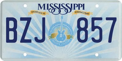 MS license plate BZJ857
