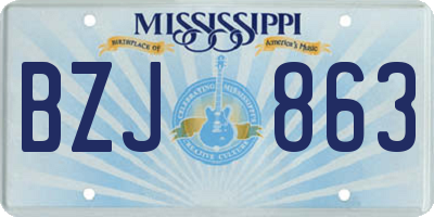 MS license plate BZJ863