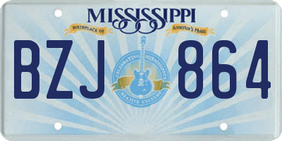 MS license plate BZJ864