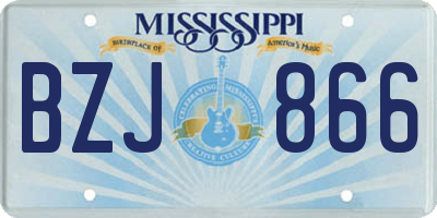 MS license plate BZJ866