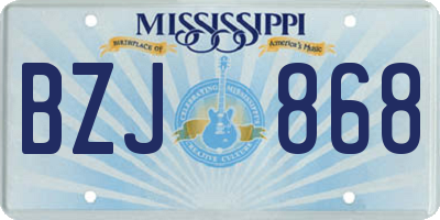 MS license plate BZJ868