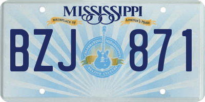 MS license plate BZJ871