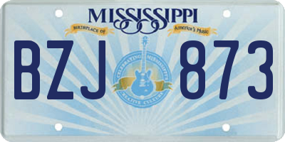 MS license plate BZJ873