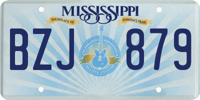 MS license plate BZJ879