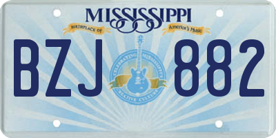 MS license plate BZJ882