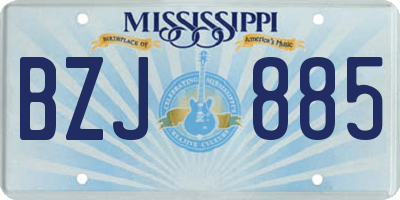 MS license plate BZJ885