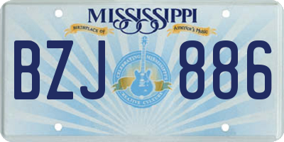 MS license plate BZJ886