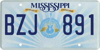 MS license plate BZJ891
