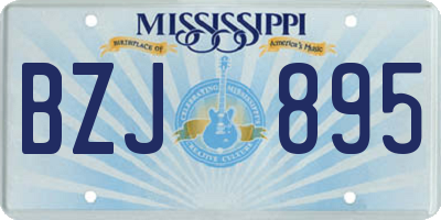 MS license plate BZJ895