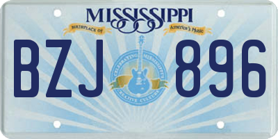 MS license plate BZJ896
