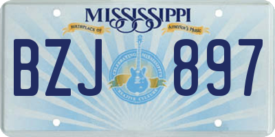 MS license plate BZJ897