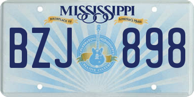 MS license plate BZJ898
