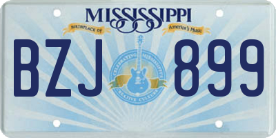 MS license plate BZJ899