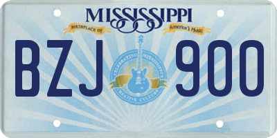 MS license plate BZJ900