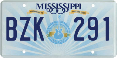 MS license plate BZK291