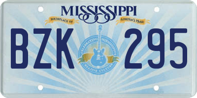 MS license plate BZK295