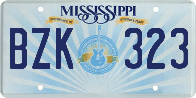MS license plate BZK323