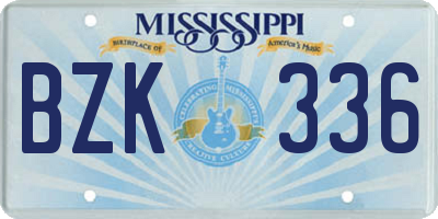 MS license plate BZK336