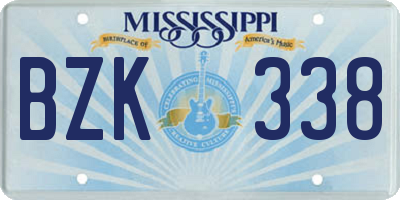 MS license plate BZK338