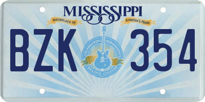 MS license plate BZK354