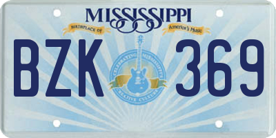 MS license plate BZK369