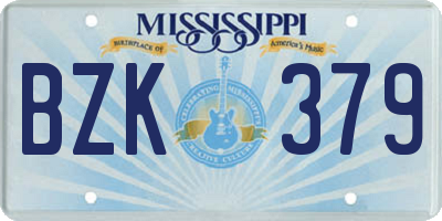 MS license plate BZK379