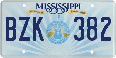 MS license plate BZK382