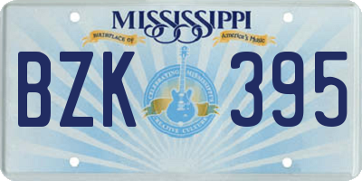 MS license plate BZK395
