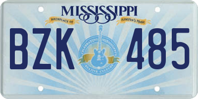 MS license plate BZK485