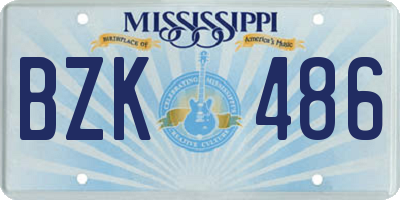 MS license plate BZK486