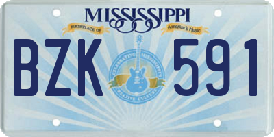 MS license plate BZK591