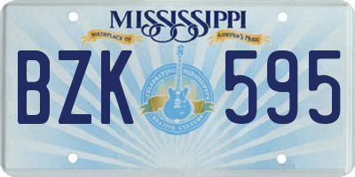 MS license plate BZK595
