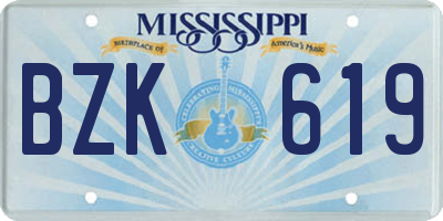 MS license plate BZK619