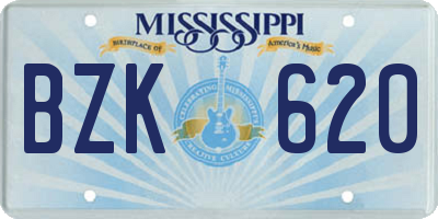 MS license plate BZK620