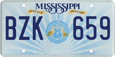 MS license plate BZK659