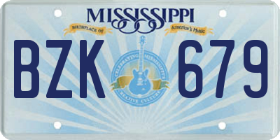 MS license plate BZK679