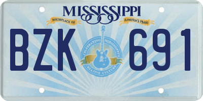 MS license plate BZK691