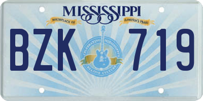 MS license plate BZK719