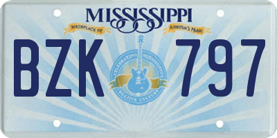 MS license plate BZK797