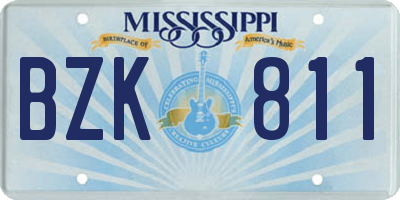 MS license plate BZK811