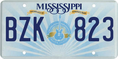 MS license plate BZK823
